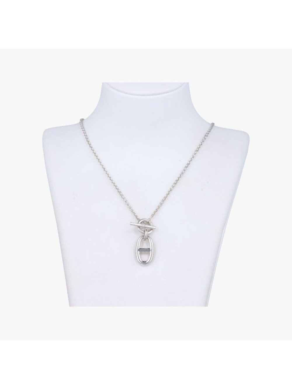 Hermes Chaine D'ancre Amulet Silver Necklace